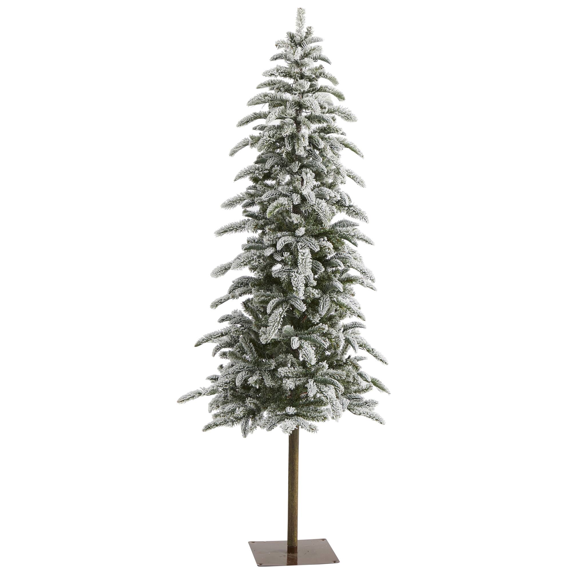 6.5ft. Pre-Lit Washington Alpine Artificial Christmas Tree, White Warm LED Lights
